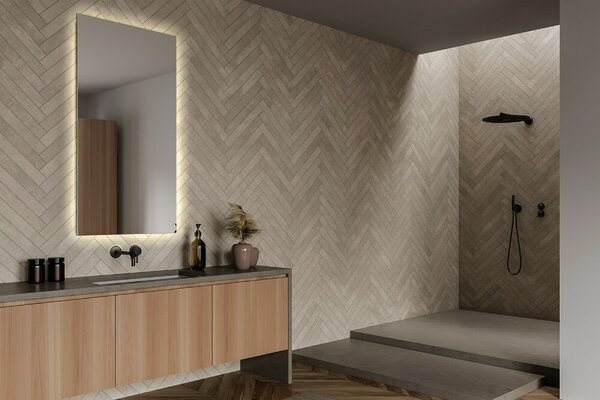 Specchio decorativo rettangolare con retroilluminazione a LED
