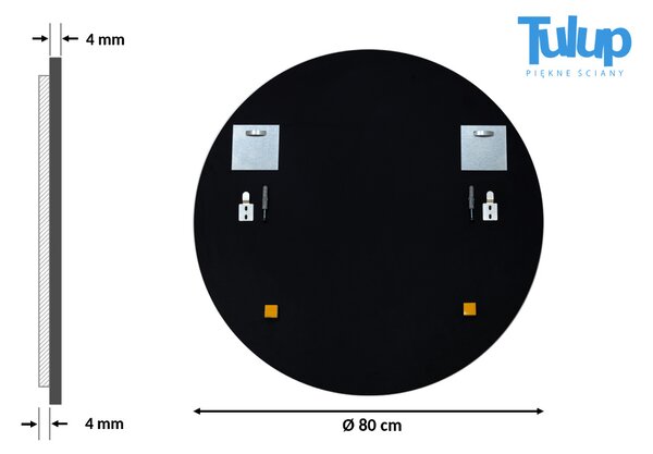 Specchio rotondo con cornice nera fi 40 cm Nero