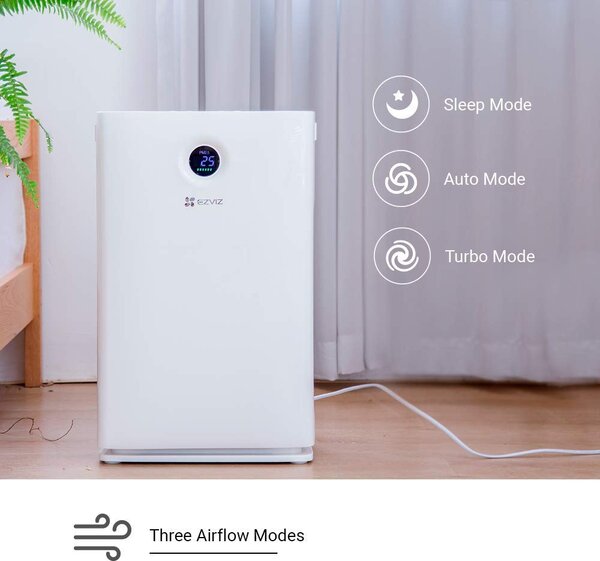 EZVIZ Purificatore d'aria 42 mq Filtro Hepa/Carbonio con Timer colore Bianco - CS-EB350A