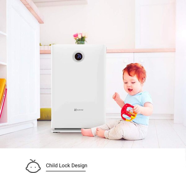 EZVIZ Purificatore d'aria 42 mq Filtro Hepa/Carbonio con Timer colore Bianco - CS-EB350A