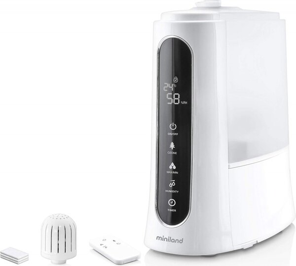 MINILAND Purificatore d'Aria ad Ozono Umidificatore Capacit 5 Litri con Telecomando colore Bianco - Humitouch Pure