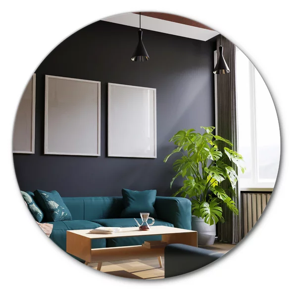 Specchio rotondo decorativo da parete senza cornice fi 40 cm