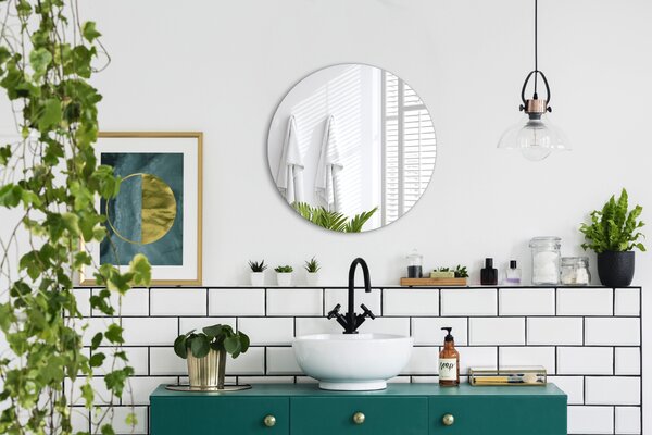 Specchio rotondo decorativo da parete senza cornice fi 40 cm