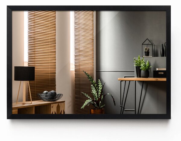 Specchio decorativo rettangolare Cornice in MDF nero 50x50 cm Nero