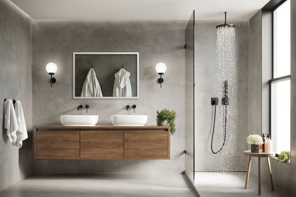 Specchio decorativo rettangolare con cornice in MDF bianco 50x50 cm Bianca