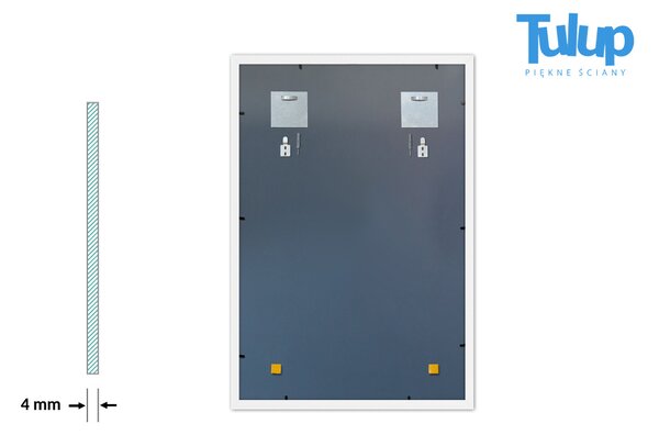 Specchio decorativo rettangolare con cornice in MDF bianco 50x50 cm Bianca