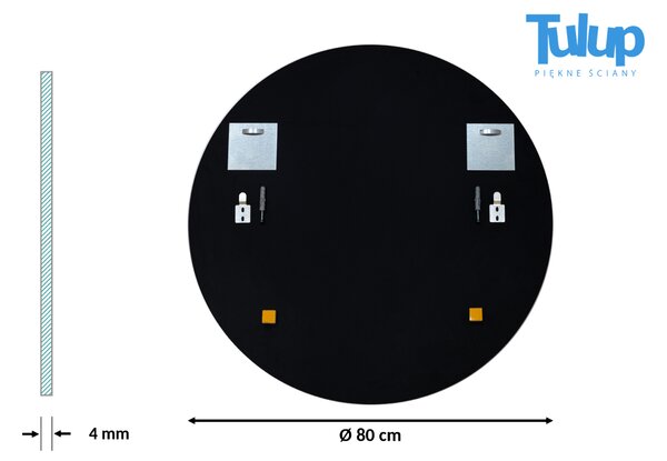 Specchio rotondo decorativo da parete senza cornice fi 40 cm