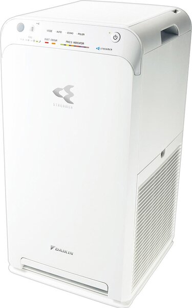Daikin Purificatore D'aria Filtro HEPA, Silenzioso, purifica fino a 82 m con Telecomando, tecnologia Flash Streamer, colore Bianco - MC55W