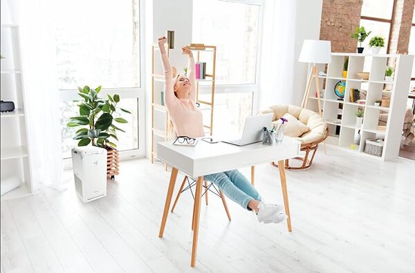 Daikin Purificatore D'aria Filtro HEPA, Silenzioso, purifica fino a 82 m con Telecomando, tecnologia Flash Streamer, colore Bianco - MC55W