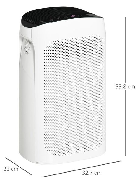 DecHome Purificatore d'Aria Filtro HEPA Triplo Strato 3 Velocit Modalit Sonno e Timer 32.7x22x55.8cm Bianco - 19823