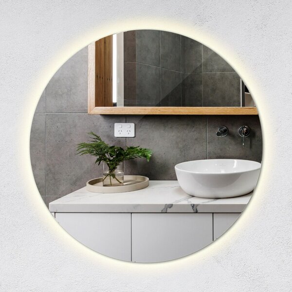 Specchio decorativo rotondo con retroilluminazione a LED