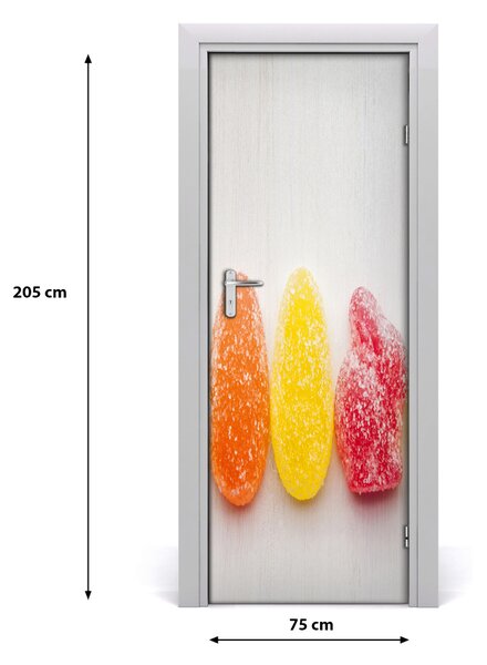 Poster adesivo per porta Fagioli di gelatina colorati 75x205 cm