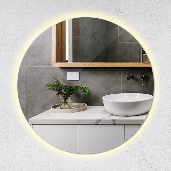 Specchio decorativo rotondo con retroilluminazione a LED
