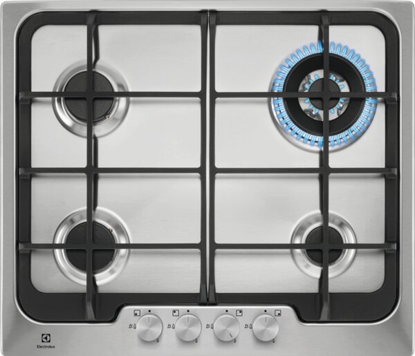 Electrolux PX640UOV Serie Soft Piano Cottura 4 Fuochi a Gas 60 cm (1 Bruciatore Wok Tripla Corona) colore Inox