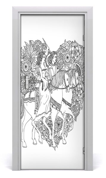 Adesivo per porta Donna e uomo 75x205 cm
