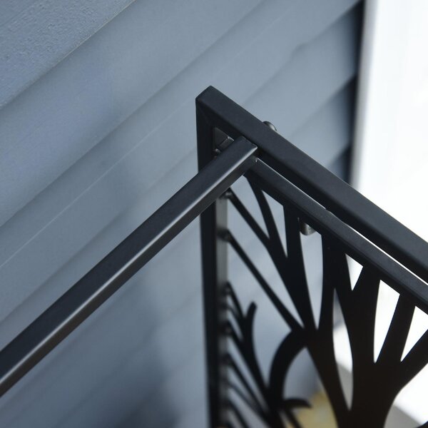 DecHome Rack Di Legna da Ardere Portalegna 4 Attrezzi In Acciaio Max. Carico 100 Kg Nero - 84D160