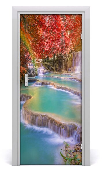 Adesivo per porta Cascata in autunno 75x205 cm