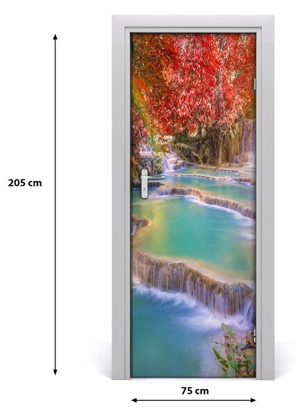 Adesivo per porta Cascata in autunno 75x205 cm