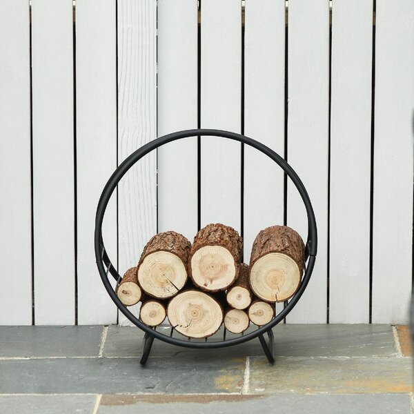 VivaGarden Rack Di Legna da Ardere Portalegna Forma Cestino Design Elevato Max. Carico 15 Kg - 84D158