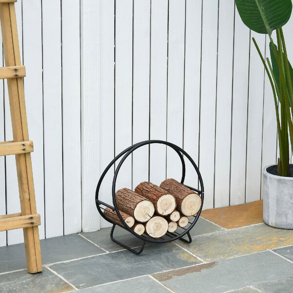 VivaGarden Rack Di Legna da Ardere Portalegna Forma Cestino Design Elevato Max. Carico 15 Kg - 84D158