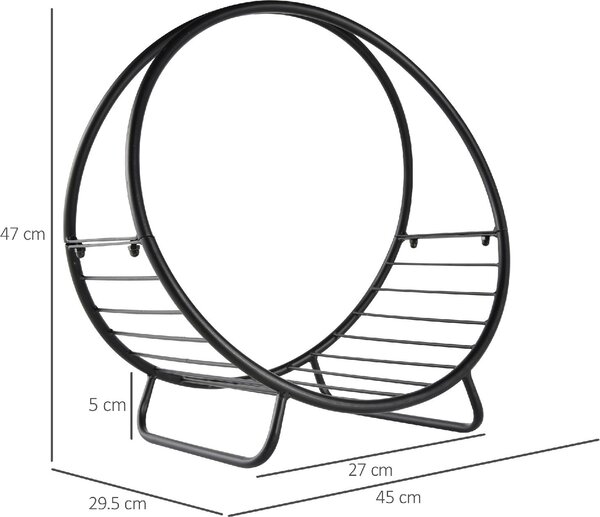 VivaGarden Rack Di Legna da Ardere Portalegna Forma Cestino Design Elevato Max. Carico 15 Kg - 84D158