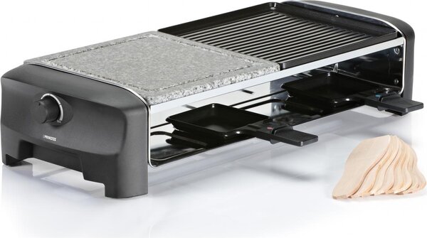 PRINCESS Raclette Elettrica Barbecue da Tavolo Griglia + Pietra Potenza 1400 watt Termostato regolabile colore Nero - 01.162820.01.001 162820 Racle