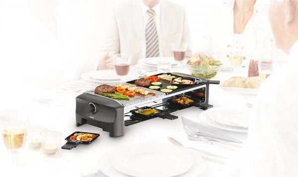 PRINCESS Raclette Elettrica Barbecue da Tavolo Griglia + Pietra Potenza 1400 watt Termostato regolabile colore Nero - 01.162820.01.001 162820 Racle