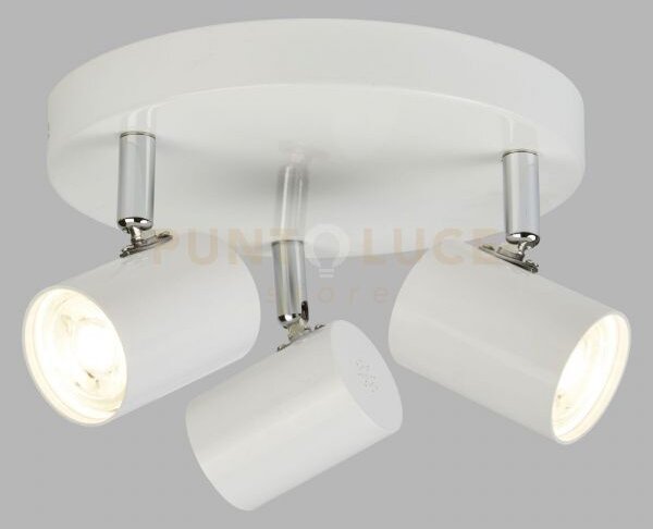 Faretto rotondo rollo 3lt - metallo bianco