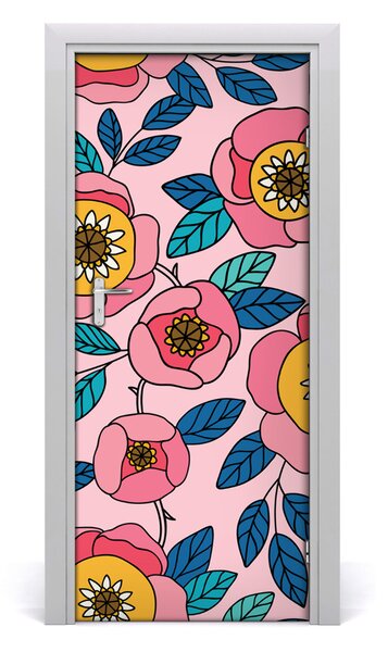 Rivestimento Per Porta Fiori colorati 75x205 cm