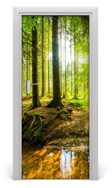 Sticker porta Il sole nella foresta 75x205 cm