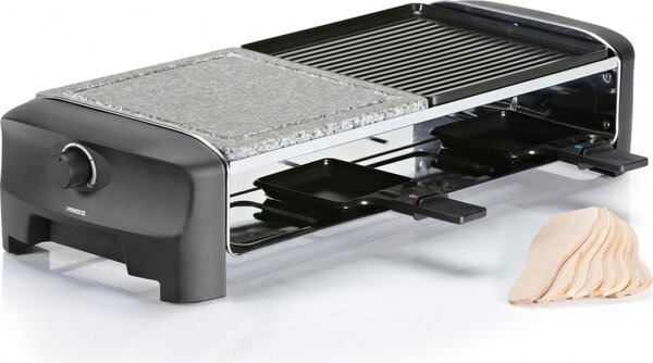 PRINCESS Raclette Elettrica Barbecue da Tavolo Griglia + Pietra Potenza 1400 watt Termostato regolabile colore Nero - 01.162820.01.001 162820 Racle