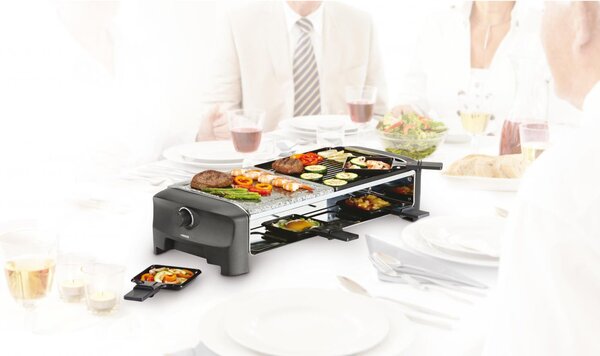 PRINCESS Raclette Elettrica Barbecue da Tavolo Griglia + Pietra Potenza 1400 watt Termostato regolabile colore Nero - 01.162820.01.001 162820 Racle