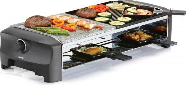 PRINCESS Raclette Elettrica Barbecue da Tavolo Griglia + Pietra Potenza 1400 watt Termostato regolabile colore Nero - 01.162820.01.001 162820 Racle