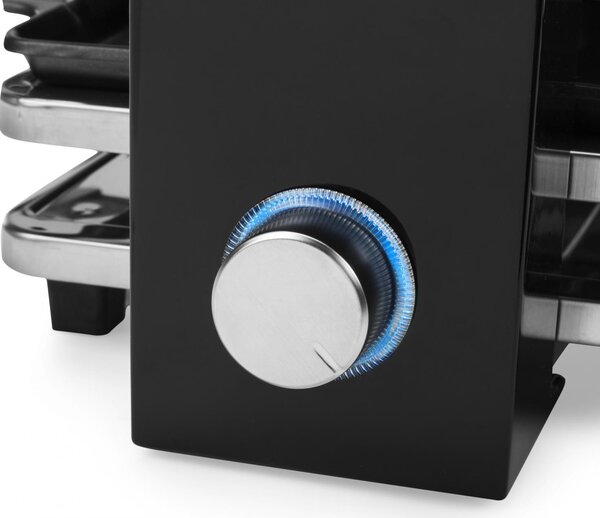 PRINCESS Raclette Elettrica Barbecue da Tavolo Griglia Antiaderente 21x23 cm + 4 Piastre in Alluminio Potenza 700 Watt colore Nero - 01.162915.01.0