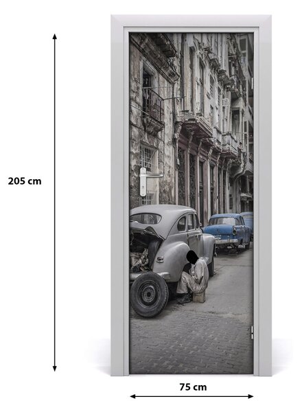 Poster adesivo per porta L'Avana 75x205 cm