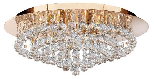 Hanna 8lt flush - metallo dorato e cristallo trasparente
