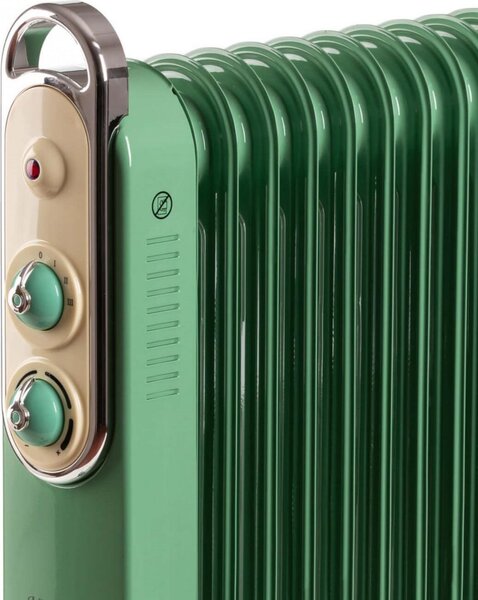 Ariete Radiatore Termosifone Elettrico ad Olio Stufa Portatile 11 Elementi Potenza 2500 Watt colore Verde - 00B825204AR0 Linea Vintage