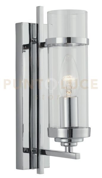 Lampada da parete milo - metallo cromato e vetro