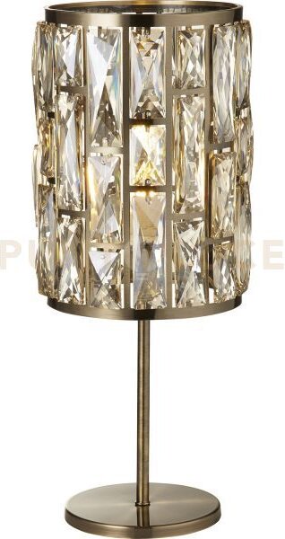 Lampada da tavolo bijou - metallo ottone anticato e vetro champagne
