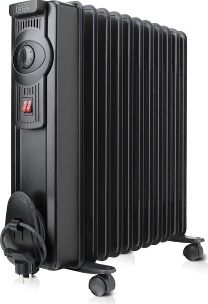 Black & Decker Radiatore Termosifone Elettrico ad Olio Stufa Portatile 11 Elementi Potenza 2000 Watt con Termostato - BXRA 2000E