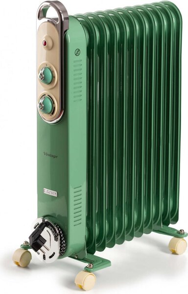 Ariete Radiatore Termosifone Elettrico ad Olio Stufa Portatile 11 Elementi Potenza 2500 Watt colore Verde - 00B825204AR0 Linea Vintage