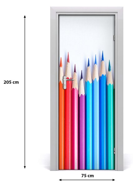 Adesivo per porta Matite colorate 75x205 cm