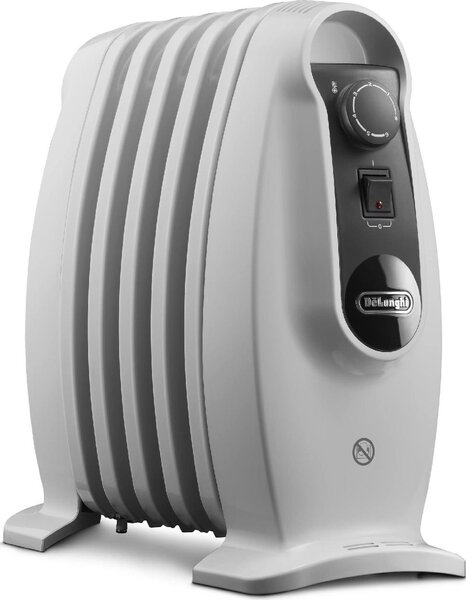 De Longhi Radiatore Termosifone Elettrico ad Olio Stufa 5 elementi Potenza 500 Watt con Termostato - TRNS0505M