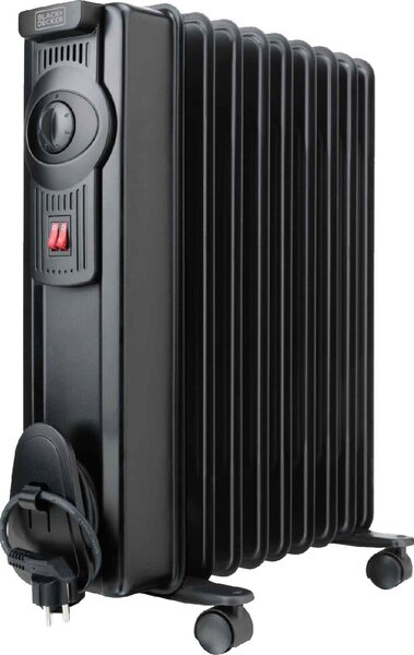 Black & Decker Radiatore Termosifone Elettrico ad Olio Stufa Portatile 9 Elementi Potenza 1500 Watt con Termostato - BXRA 1500E
