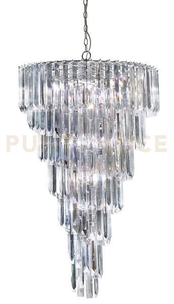 Lampadario sigma 9lt - metallo cromato e acrilico