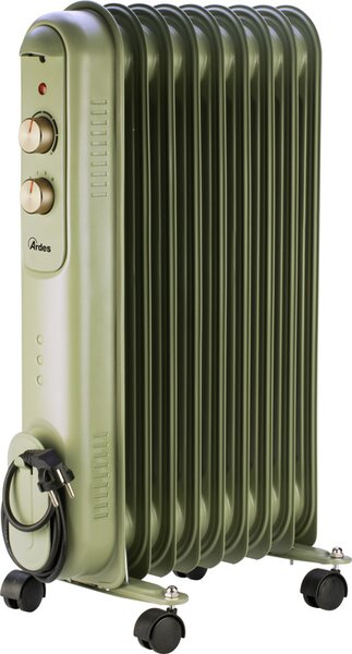 Ardes Radiatore Termosifone Elettrico ad Olio Stufa Portatile 9 Elementi 2000 Watt colore Verde - AR4R09VIN