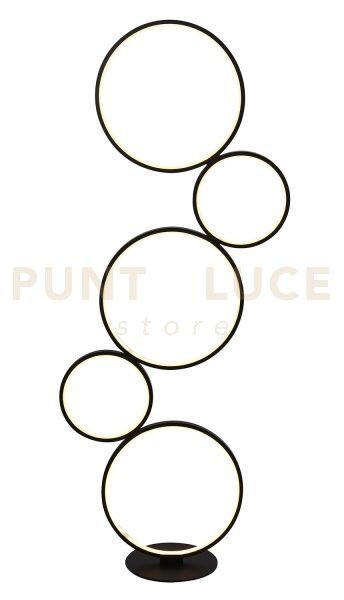 Lampada da terra cirque 5lt ring - metallo nero