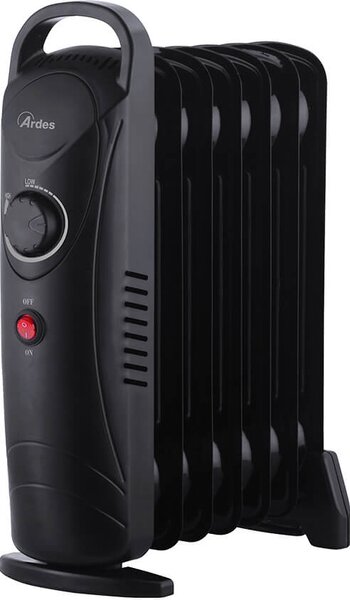Ardes Radiatore Termosifone Elettrico ad Olio Stufa portatile 7 elementi Potenza 800 Watt con Termostato colore Nero - AR4R07M2 Oilo Mini 2