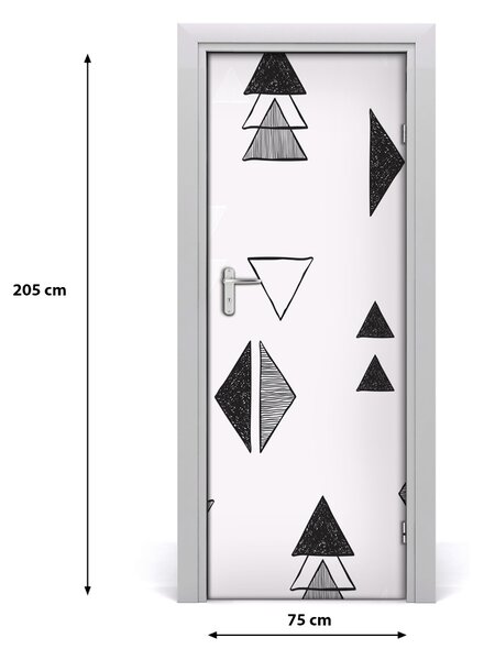 Adesivo per porta interna triangoli 75x205 cm
