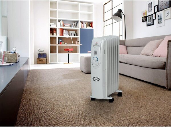 DCG Radiatore Termosifone Elettrico ad Olio Stufa Portatile 7 Elementi Potenza 1500 Watt - RA2807